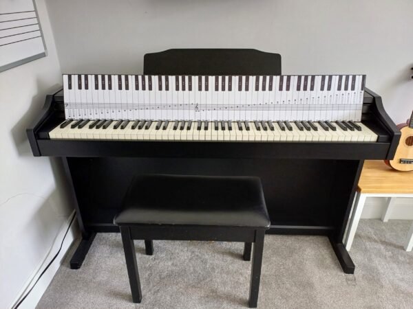 88 Note Piano Template with Notation