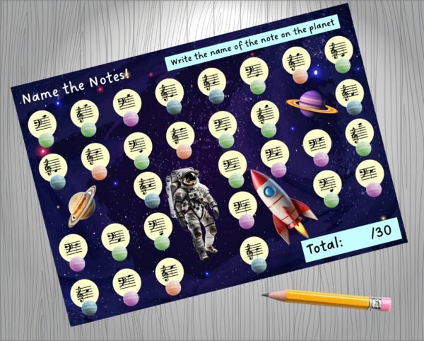 Space Note Naming Sheet