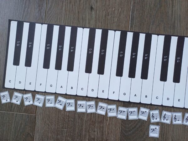 Piano Note Template and Mini Flash Cards (named notes) - Image 2
