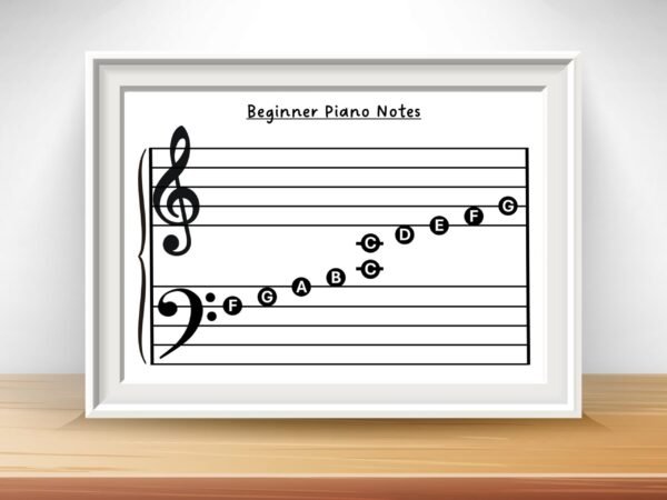 One Octave Beginner Note Poster
