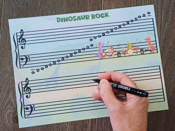 'Dinosaur Rock' Write and Wipe Magnetic Note Learning Board