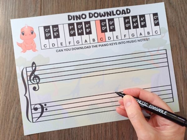 Dino Download Magnetic Write and Wipe Board