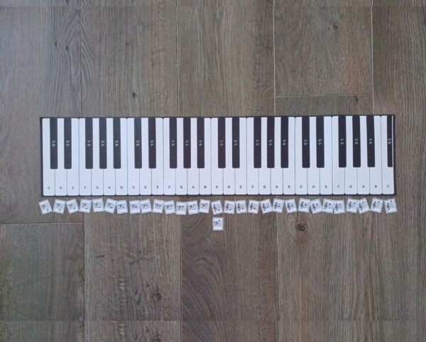 Piano Note Template and Mini Flash Cards (named notes)