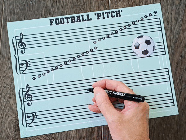 Football 'Pitch' Write and Wipe Magnetic Note Learning Board