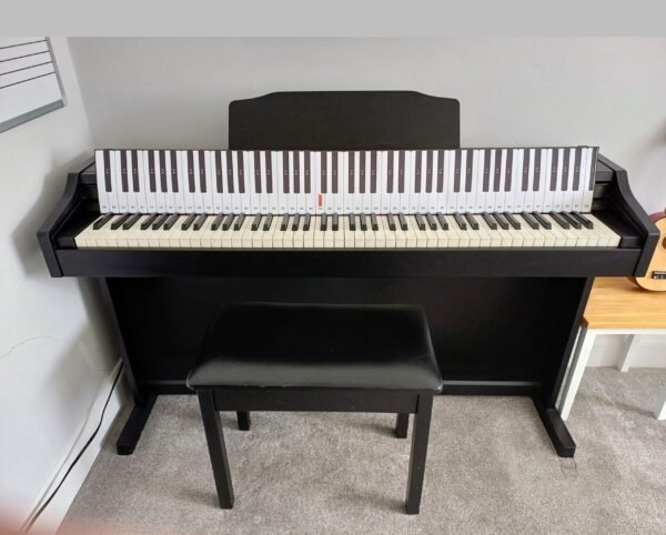 88 Note Piano Template with Numbered and Named Keys