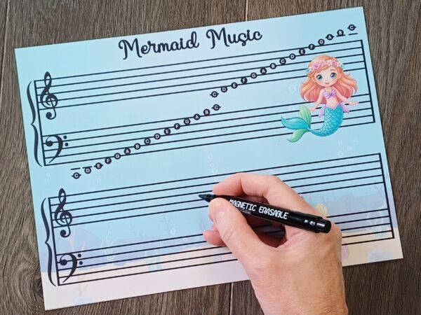 'Mermaid Music' Write and Wipe Magnetic Note Learning Board