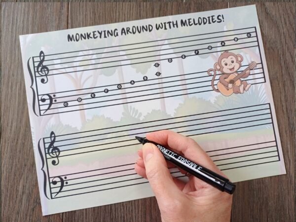 Monkeying Around with Melodies Magnetic Write and Wipe Board