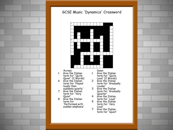 GCSE Music Crossword on Dynamics